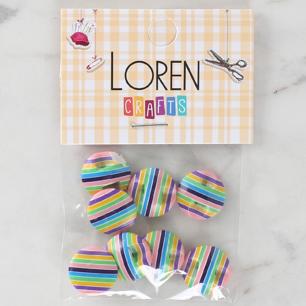 Loren Crafts 8'li Desenli Düğme - 1104